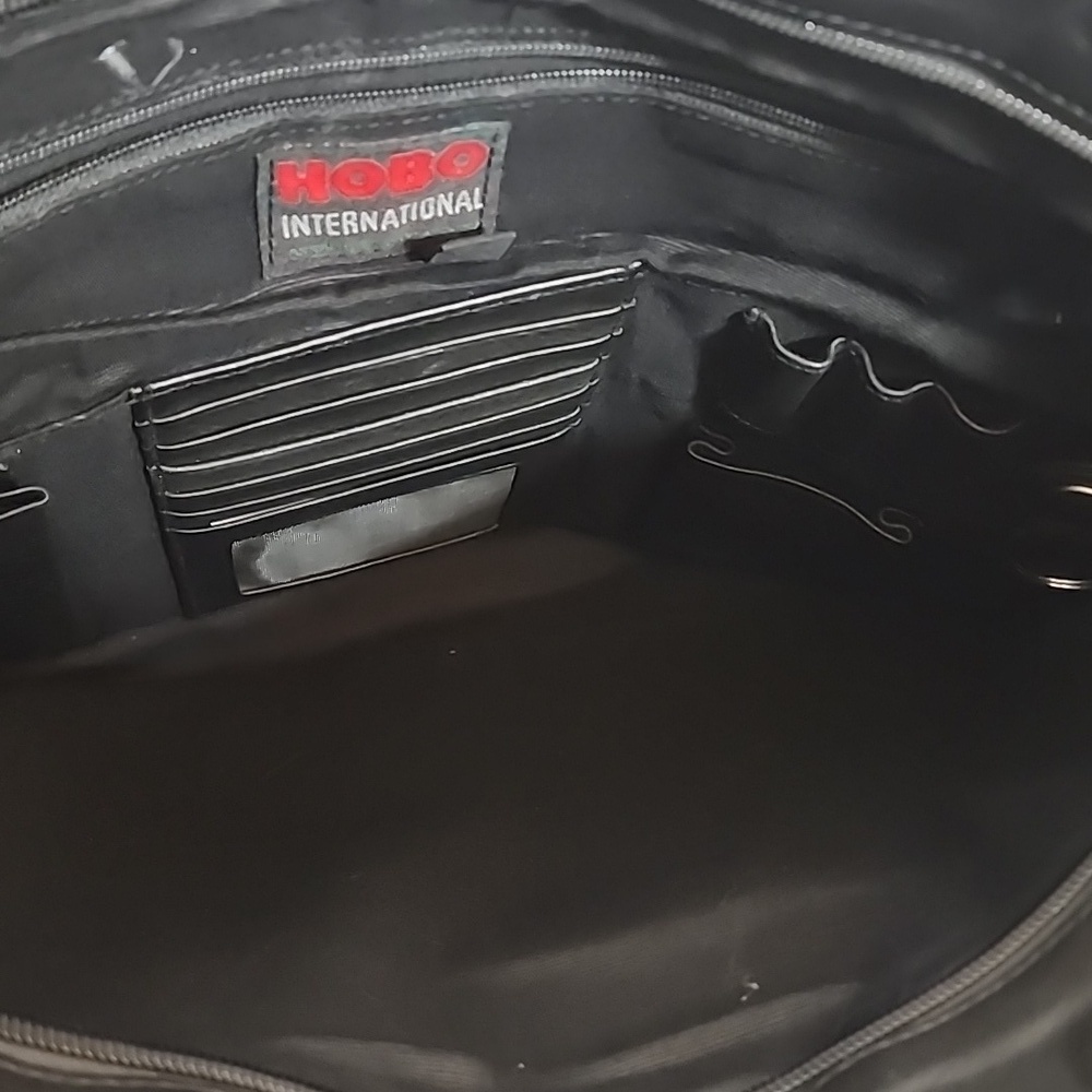HOBO INTERNATIONAL Black Leather Unisex Bag. Organizer Carryall Minimalist Sz L - Picture 9 of 13
